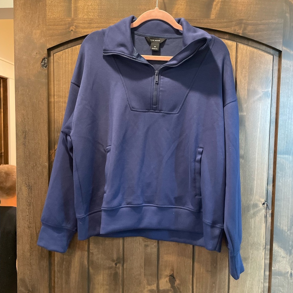 Scuba knit Navy Quarter-Zip Pullover Sweatshirt